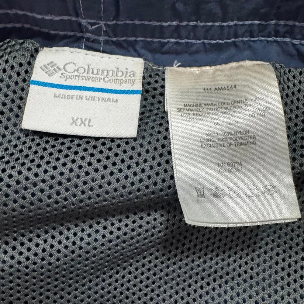 Columbia Mens XXL Omni-Shade Cargo Shorts Navy Blue Nylon Belted AM4544